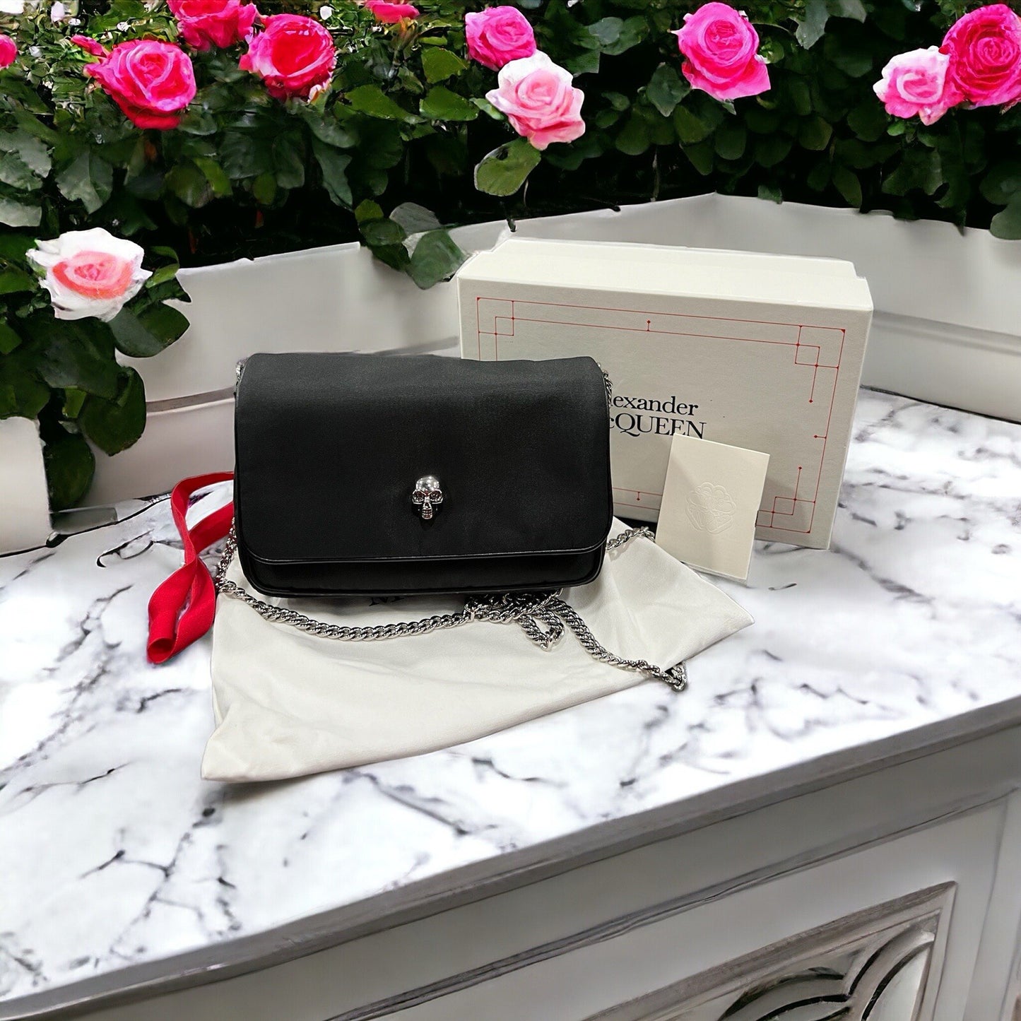 Alexander McQueen Black Nylon Skull/Logo Crossbody NIB (Retail $1295)