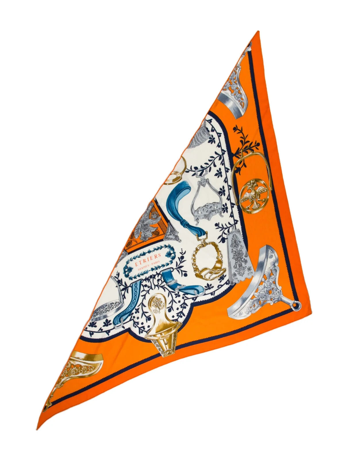 Hermes Etriers Remix Application Coeur Cashmere Triangle Scarf