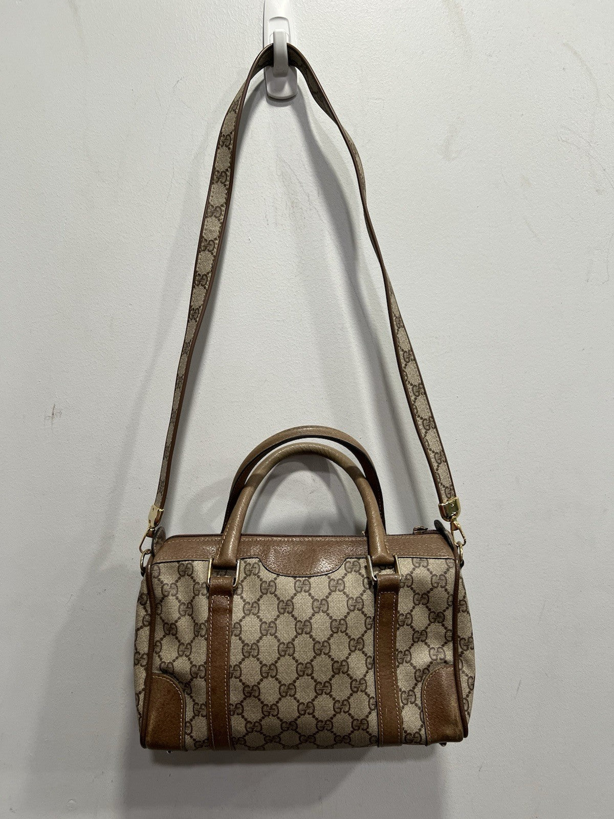 Gucci Vintage GG Plus Boston Bag W/Certificate Of Authenticity