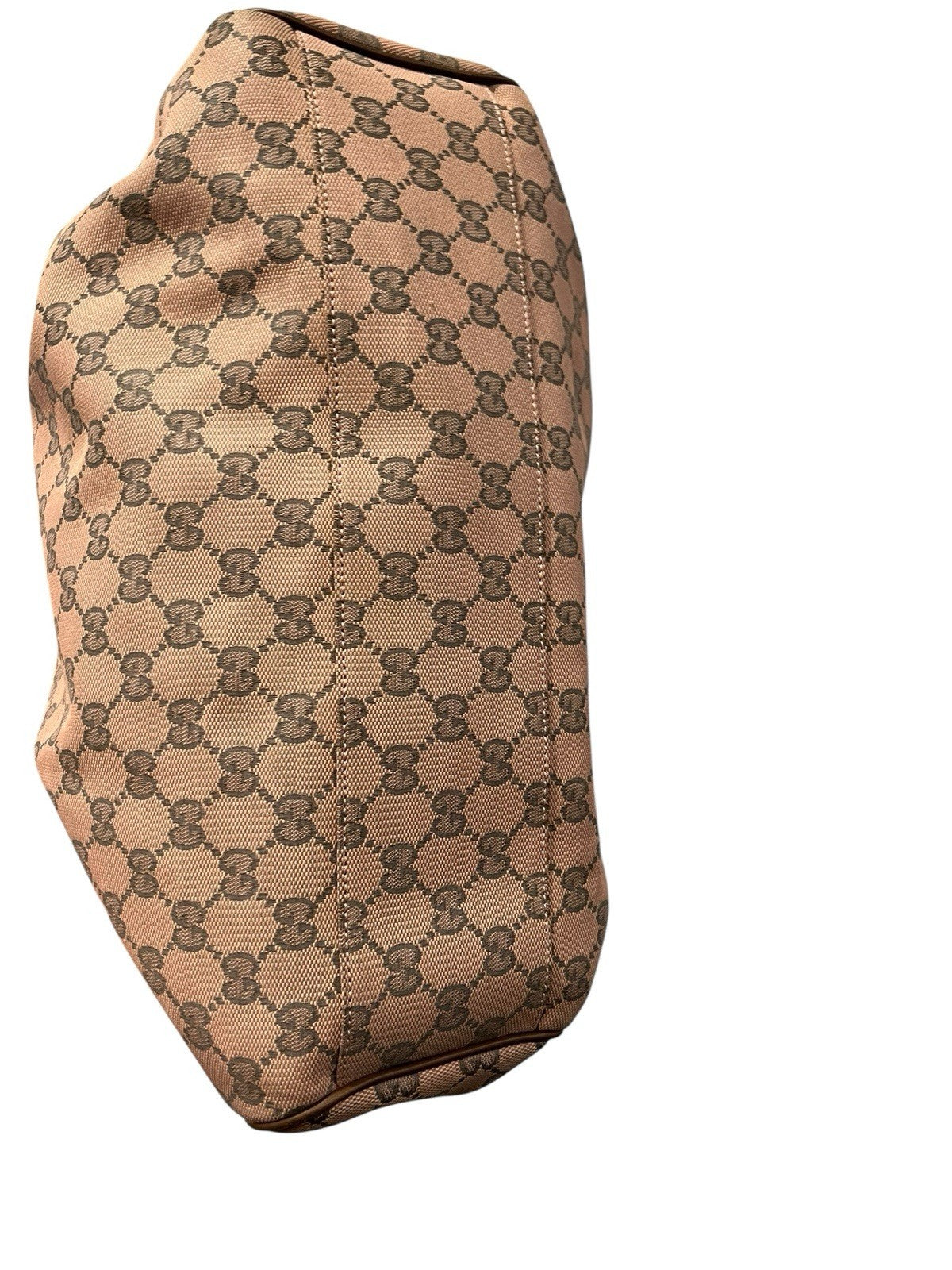 Gucci Pink/Grey Brown Canvas Limited Edition Sukey Tote RARE