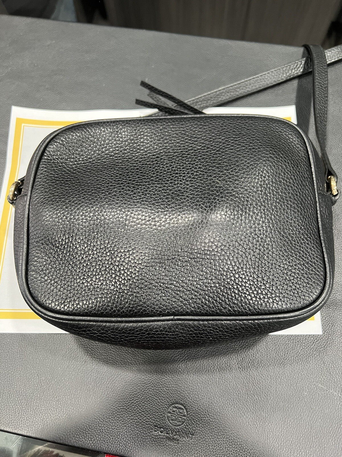 Gucci Black Leather Disco Crossbody Bag With Certificate Of Authenticity