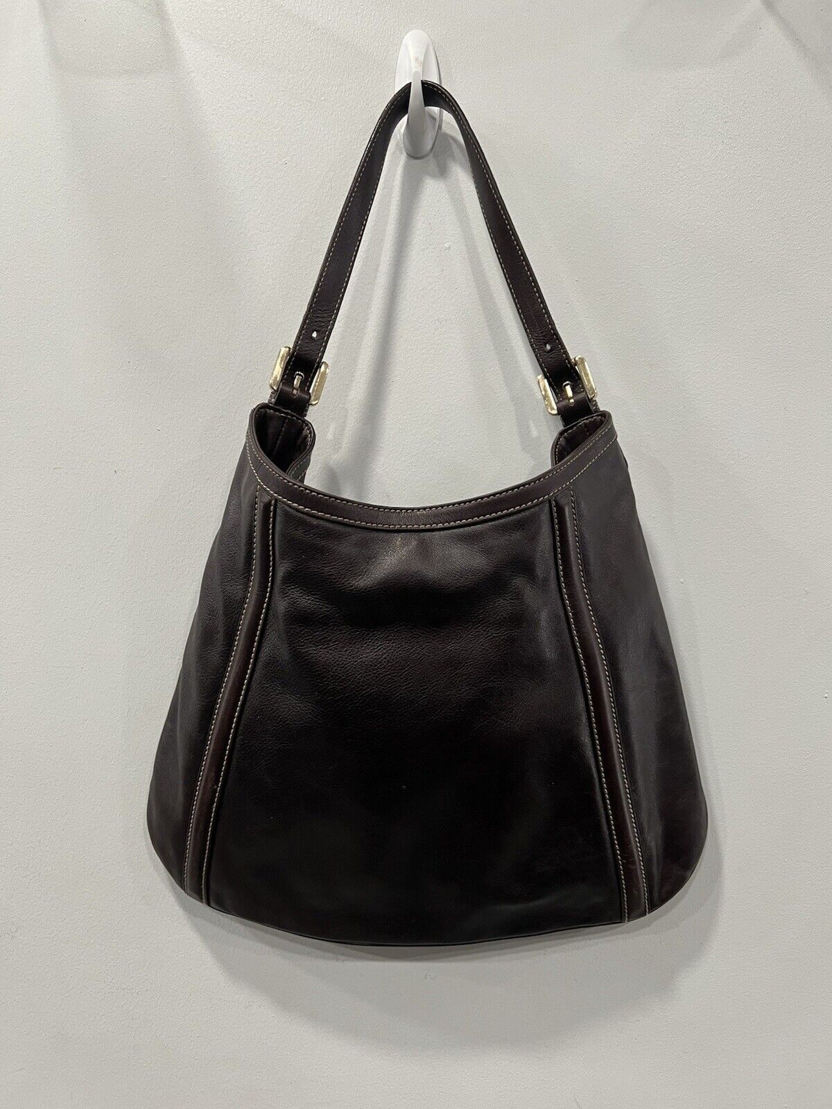 Gucci Leather Medium Britt Dark Brown Shoulder Bag With Authenticity