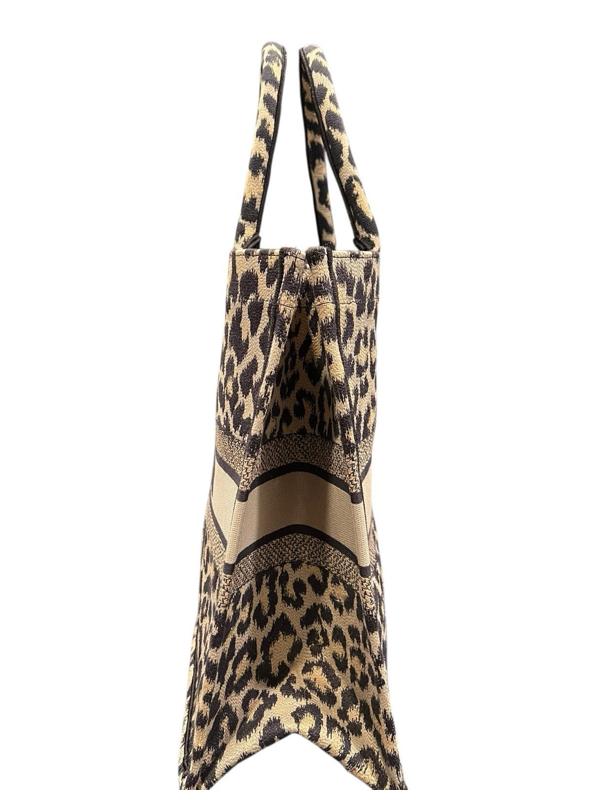 Christian Dior Mizza Embroidered Leopard Book Tote