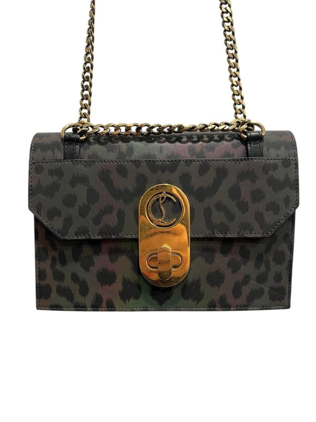 Christian Louboutin Elisa Reflex Leopard Nylon/Leather Crossbody Bag RARE NWT