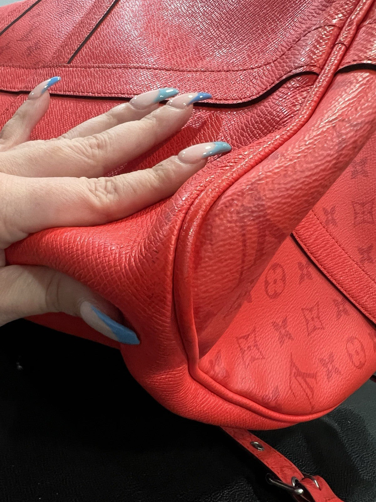 Louis Vuitton Fire Red Taigarama Bandouliere Keepall 50