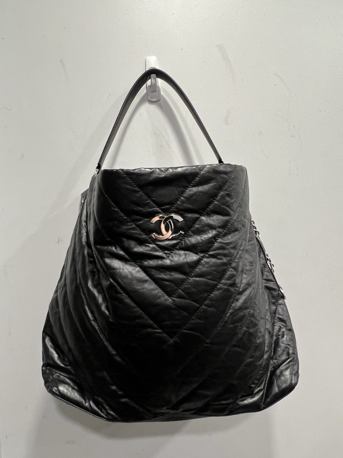 Chanel Leather Quilted Big Bang Travel Hobo Bag W/Authenticity