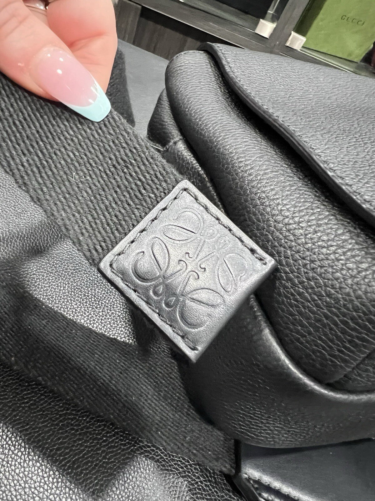 Loewe XS Military Messenger Bag In Black W/Cert of Authenticity