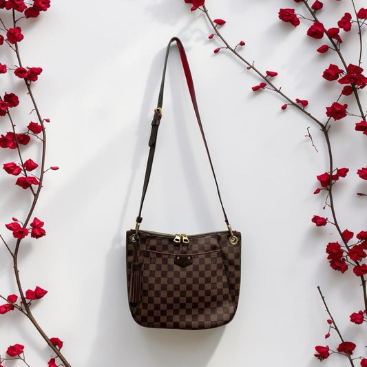 Louis Vuitton Damier Ebene South Bank Besace Crossbody Bag W/ Authenticity