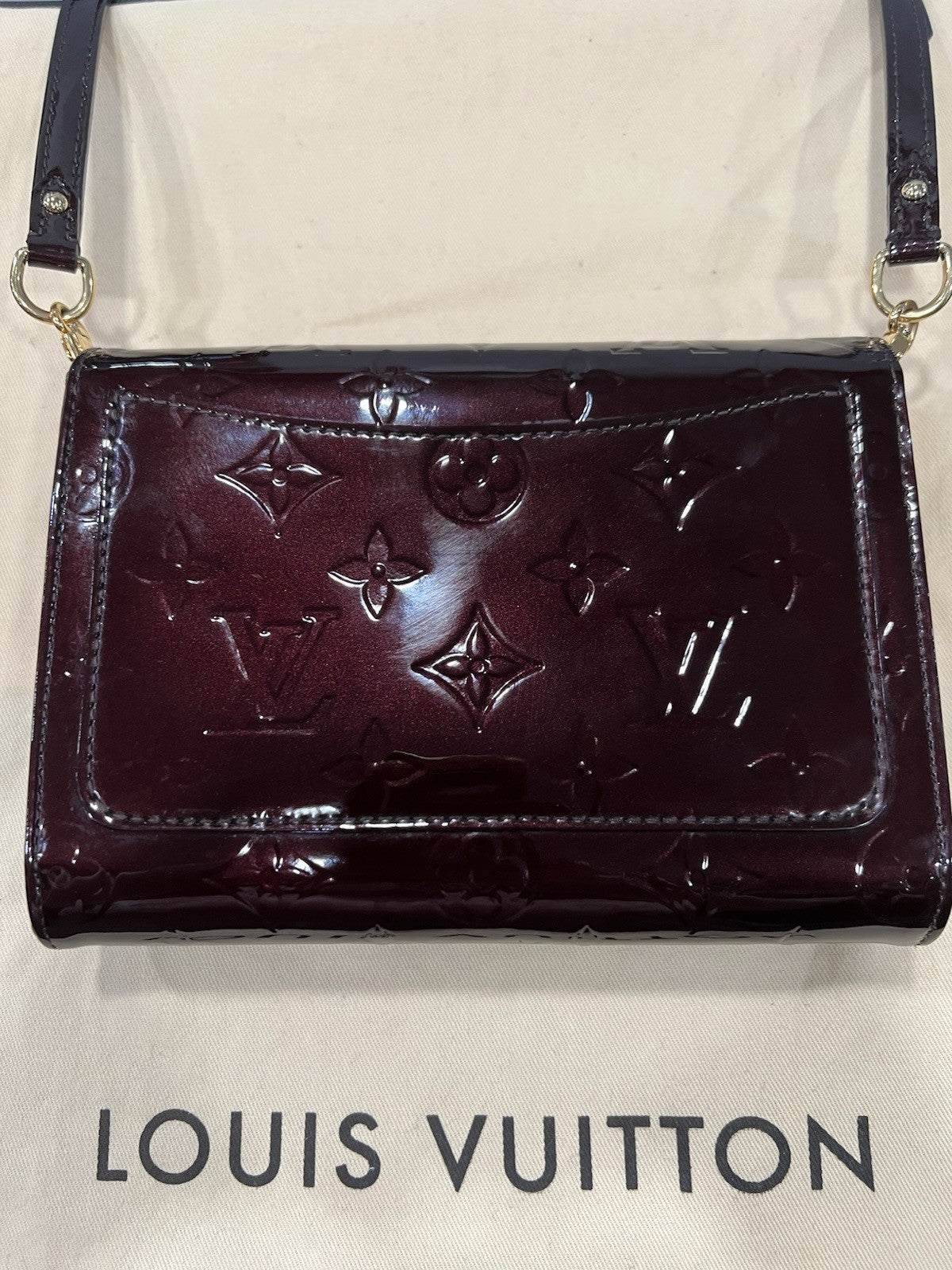 Louis Vuitton Vernis Amarante Rossmore PM Crossbody W/Box Duster & Authenticity