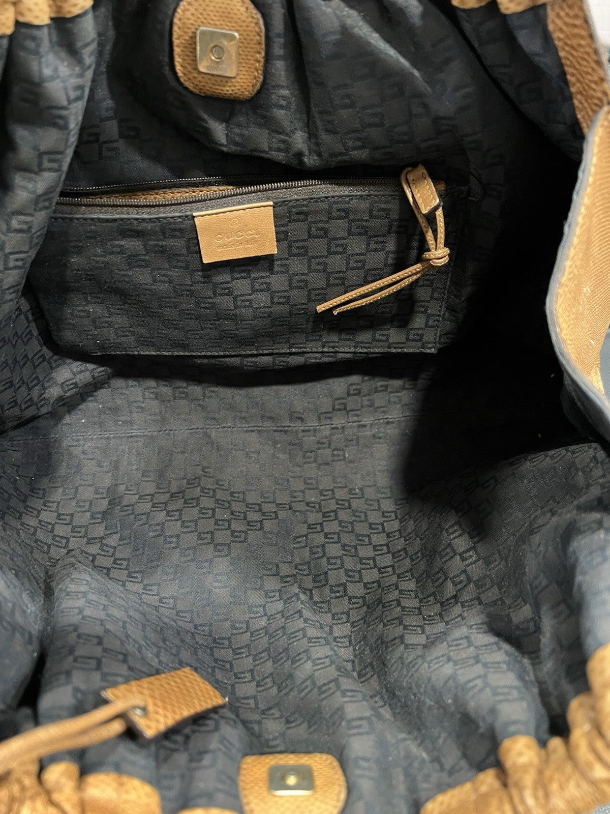 Gucci Vintage Lizard Cognac Limited Edition Handbag