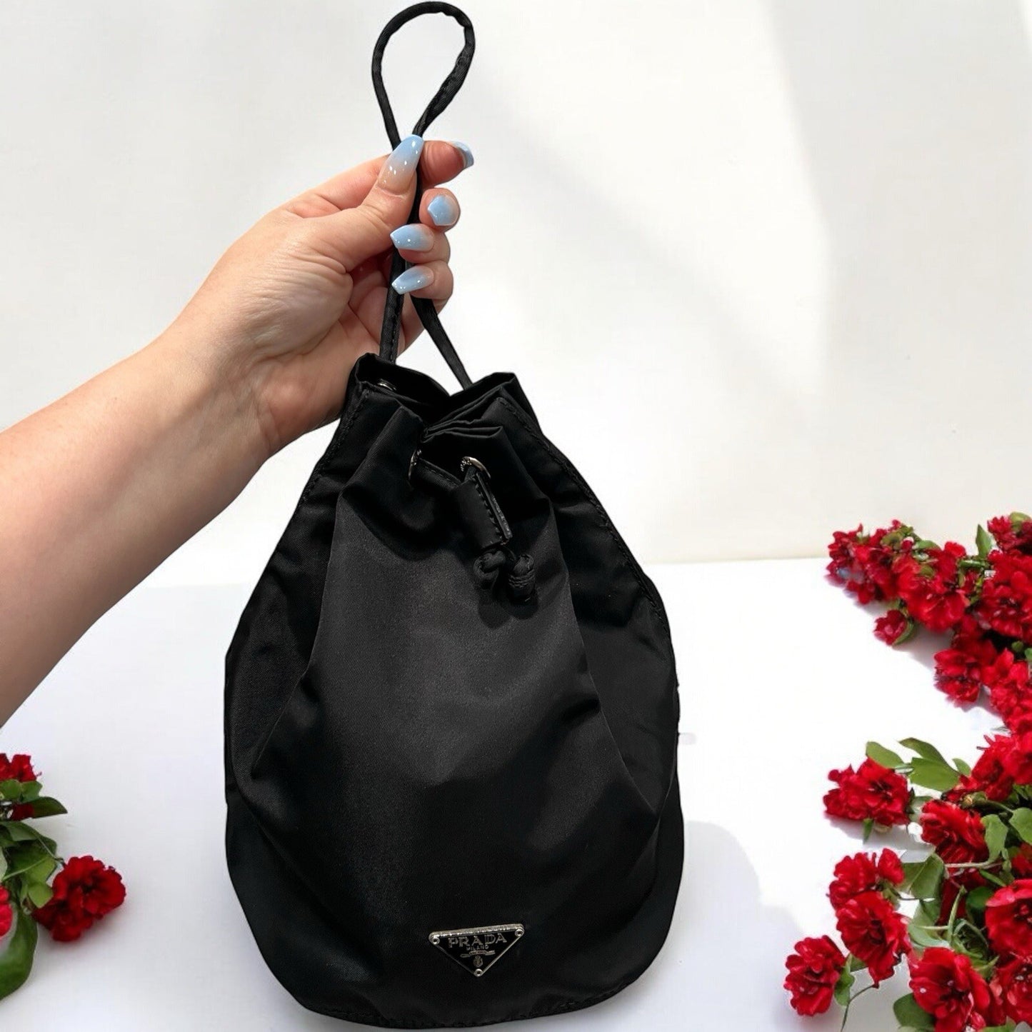 Prada Vintage Vela Wristlet Pouch With Certificate Of Authenticity