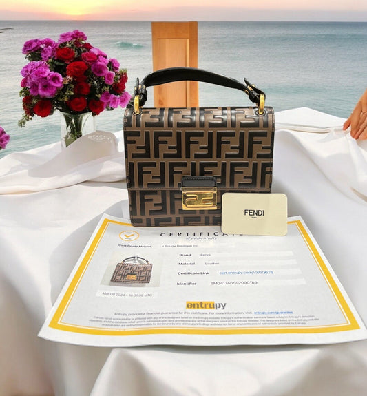 Fendi Kan U Small Top Handle Bag W/Certificate of Authenticity