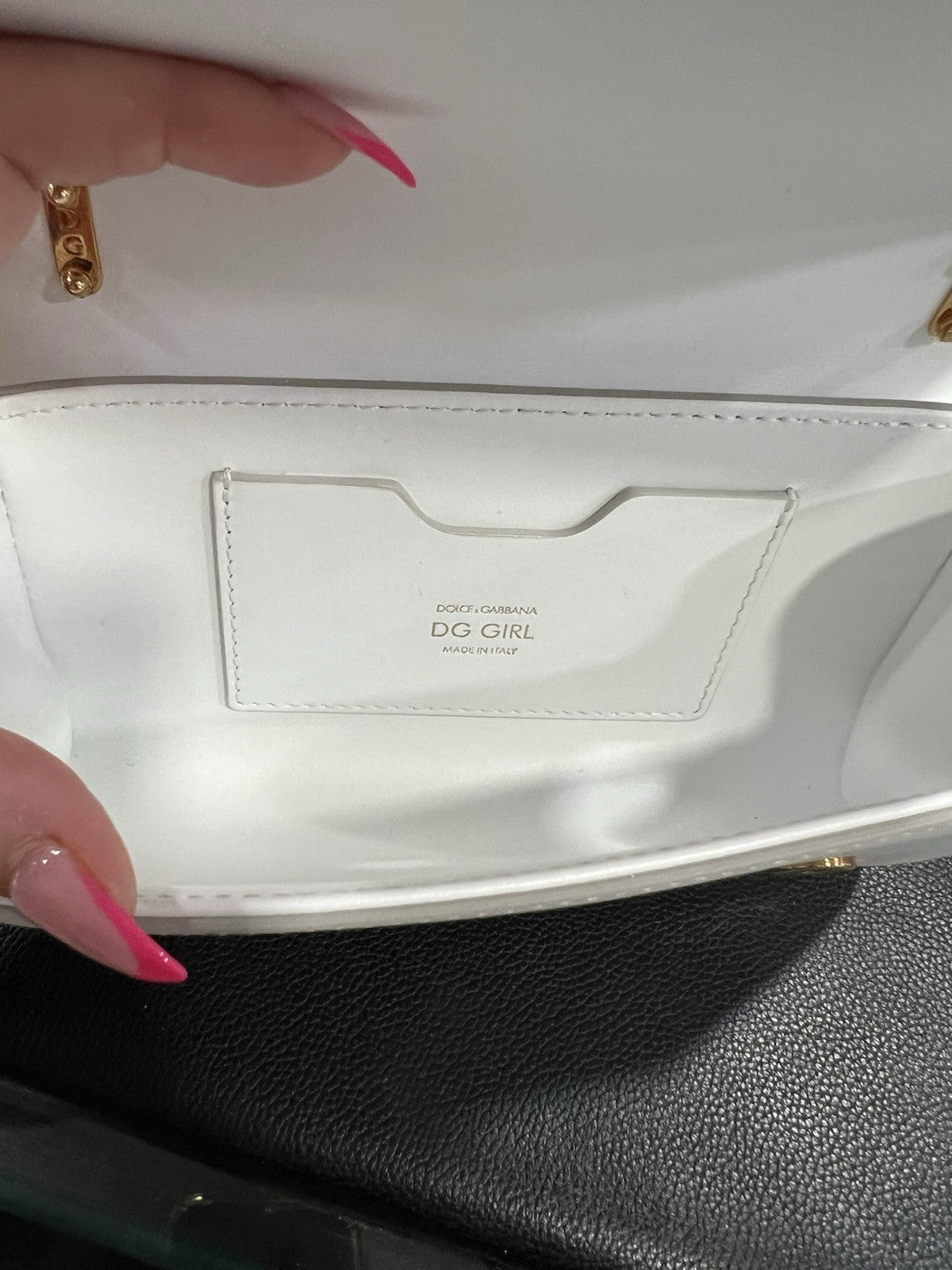 Dolce & Gabbana Mini White Borocco Girls Phone Bag Box & Duster