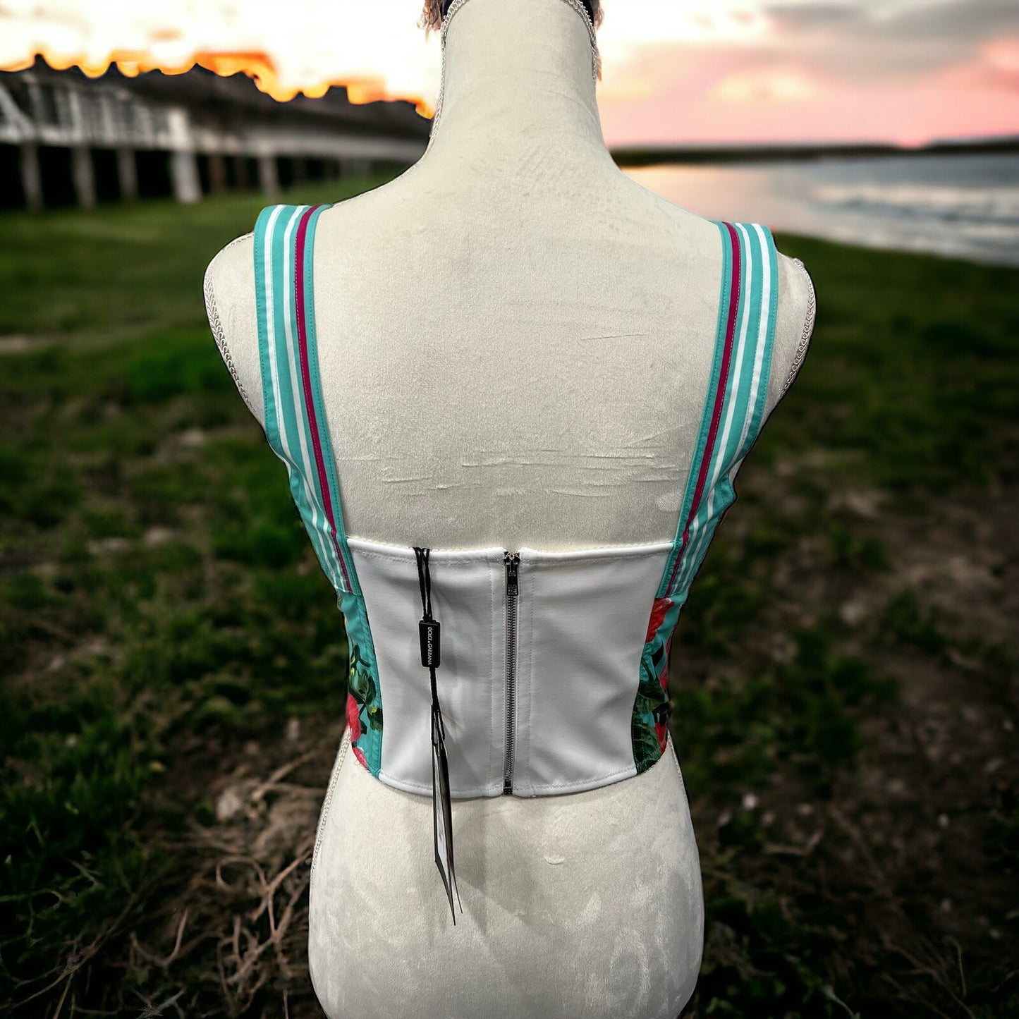 Dolce & Gabbana Floral Crop Corset Bustier NWT Size 42/US6 Retail $1195