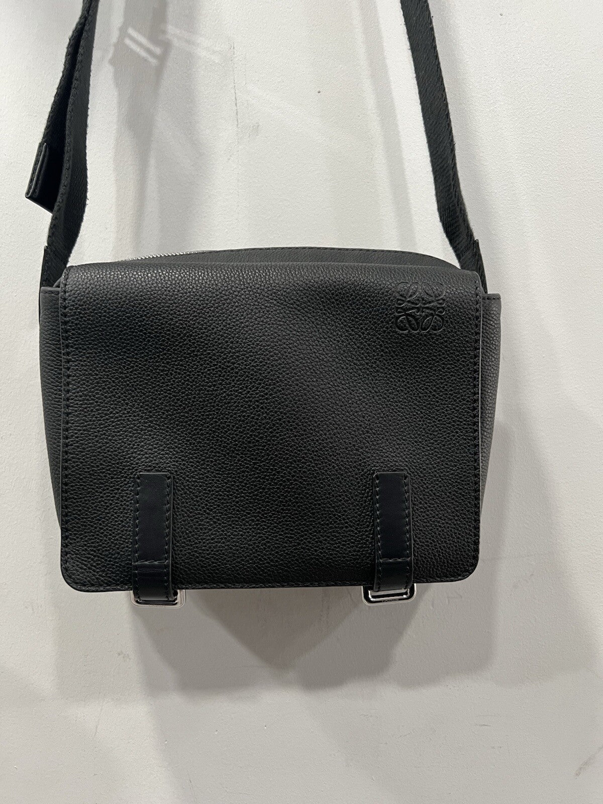 Loewe XS Military Messenger Bag In Black W/Cert of Authenticity