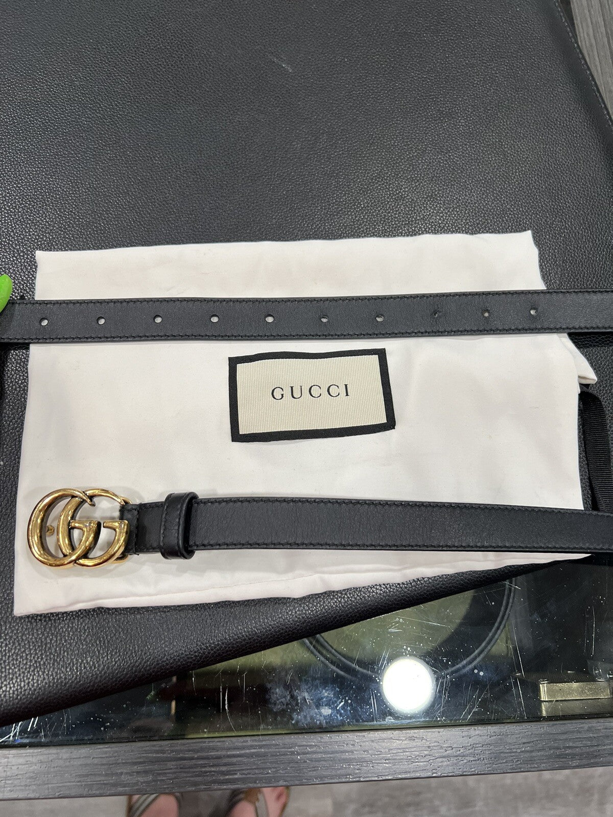 Gucci Marmont Thin Belt W/Box & Duster (Retail $420) 90/36"