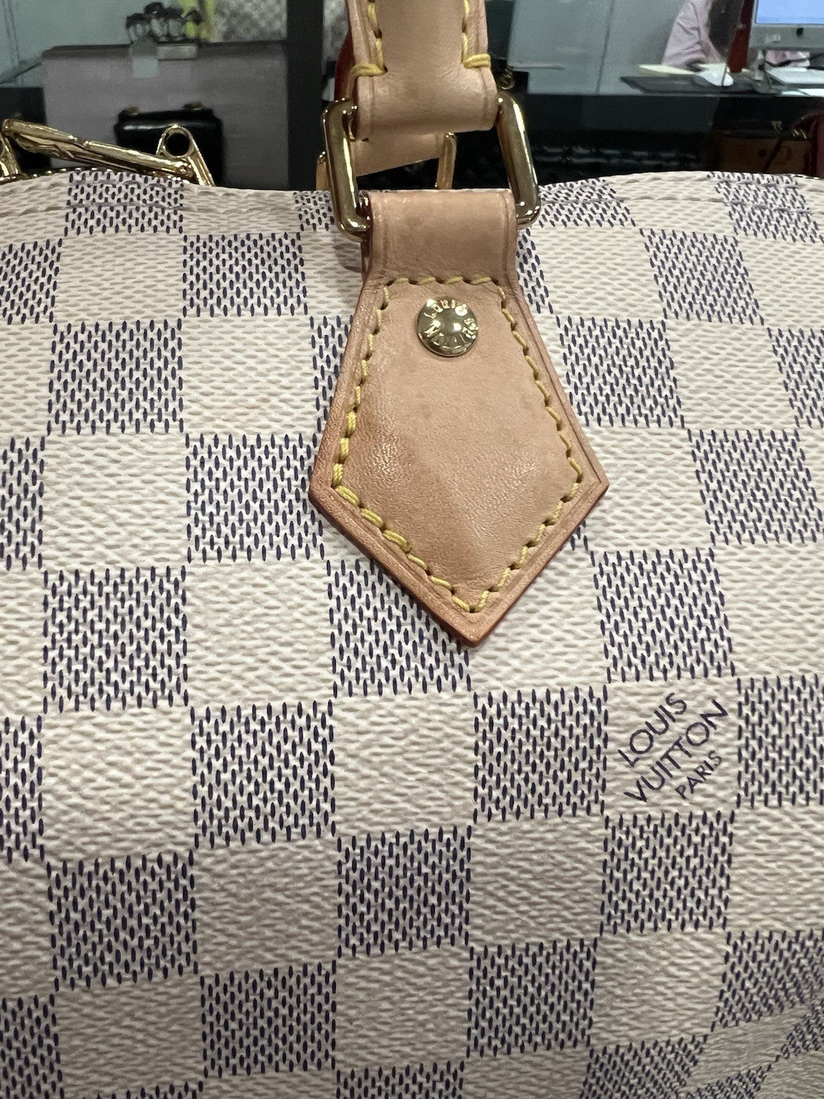 Louis Vuitton Speedy 30 Bandouliere Azure Retail $1980