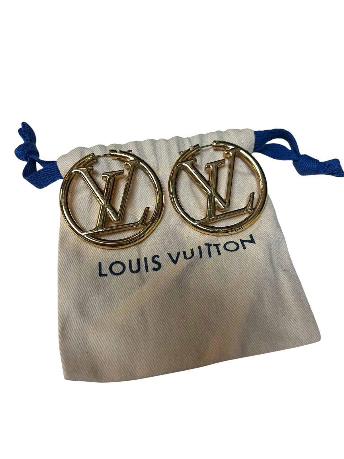 Louis Vuitton Louise GM Hoop Earrings Box Duster & Receipt Retail $740