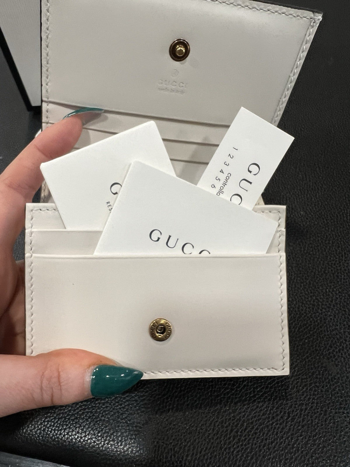 Gucci Limited Edition Guccissima White Cherry Card Case Compact Wallet NIB