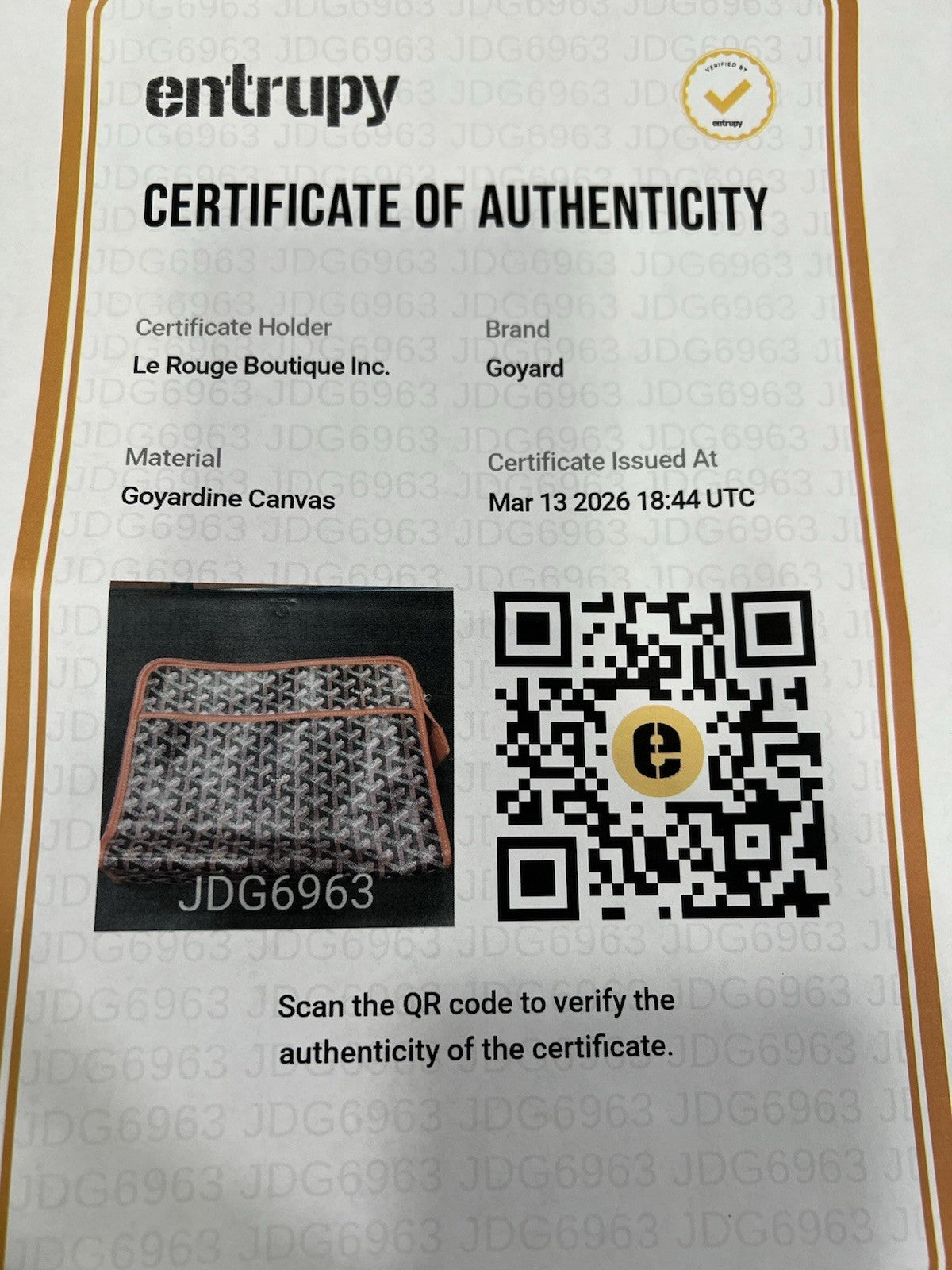 Goyard Jouvence Coated Canvas GM Toiletry Pouch W/Authentication