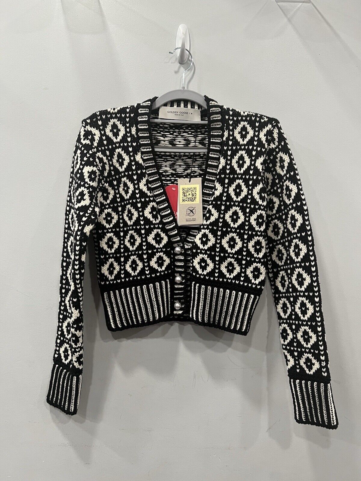 Golden Goose Journey Cropped Merino Cardigan Retail $795 NWT
