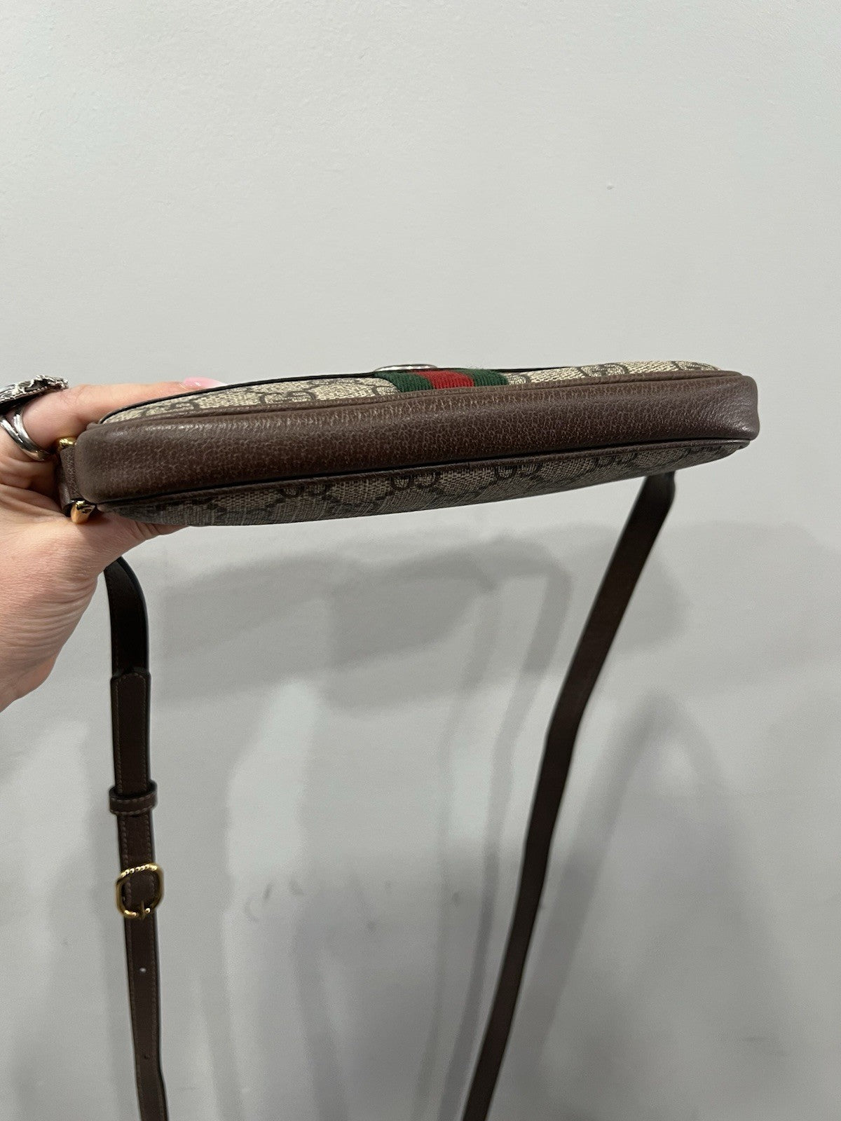 Gucci Ophidia GG Supreme Mini Crossbody With Authenticity Retail $1150