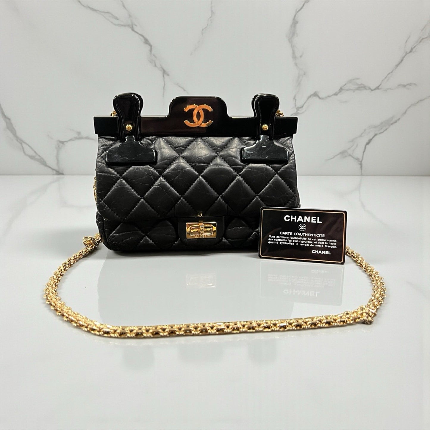 Chanel Small 2.55 Reissue Flap Hanger Bag W/Duster & Authenticity
