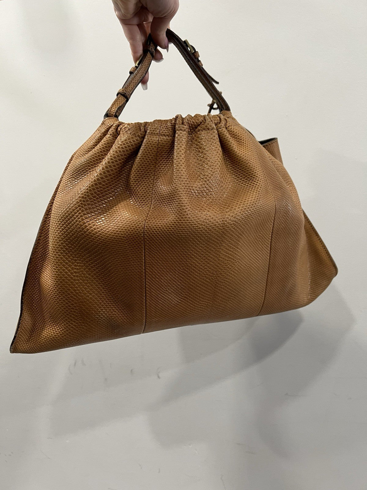 Gucci Vintage Lizard Cognac Limited Edition Handbag