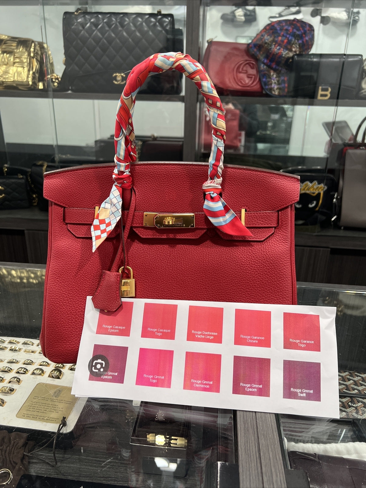 Hermes Birkin Red/Gold Togo Leather 30 W/ Certificate Of Authenticity From 2020