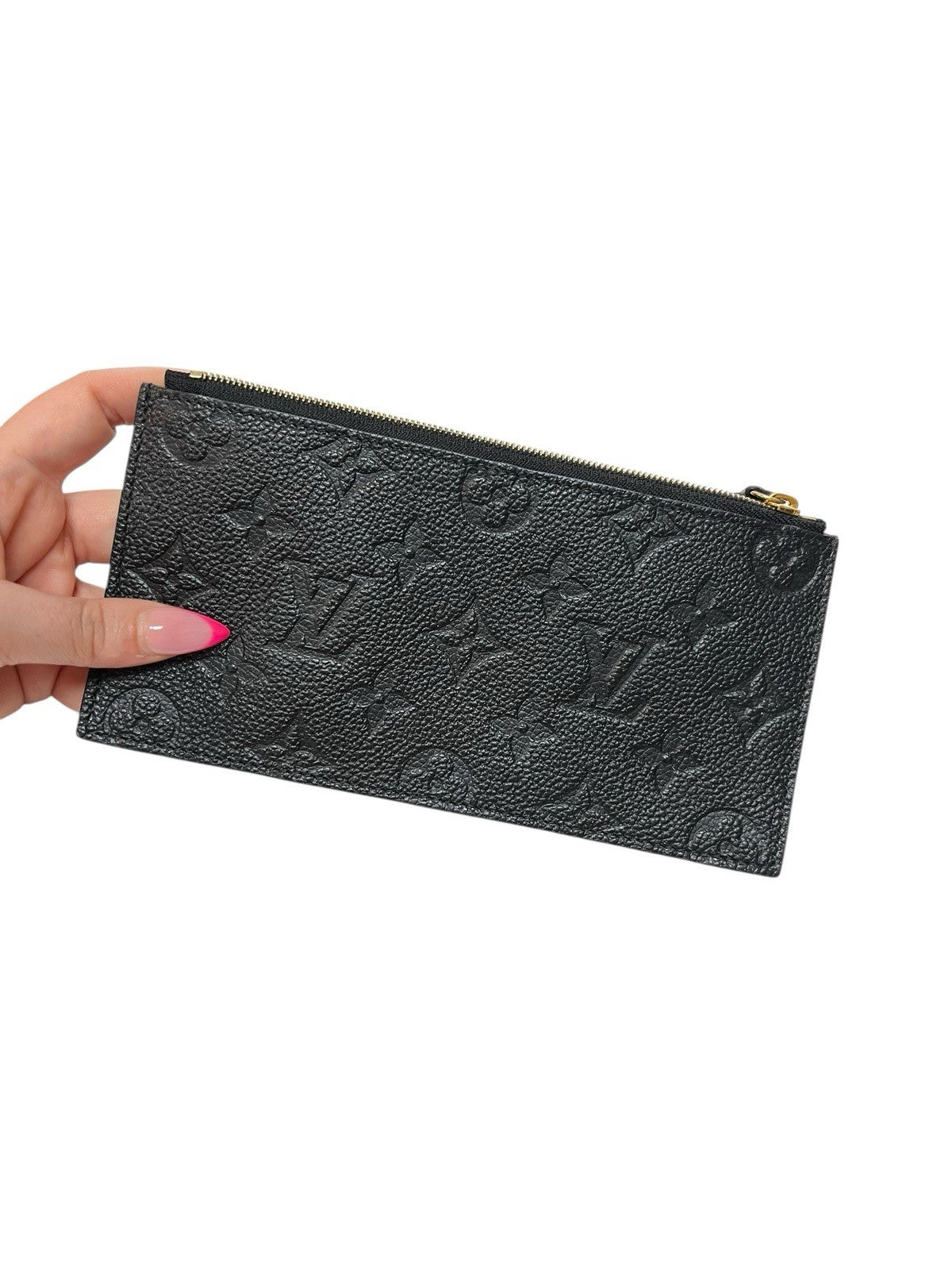 Louis Vuitton Noir Felicie Empreiente Zip Insert Pouch With Authenticity