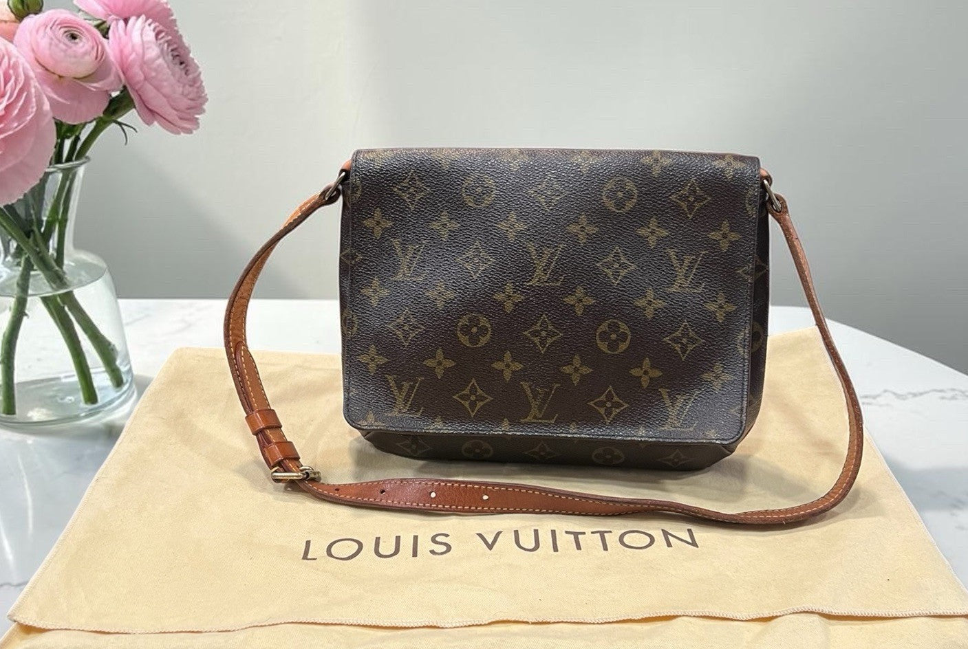 Louis Vuitton Monogram Musette Shoulder Bag With Authenticity