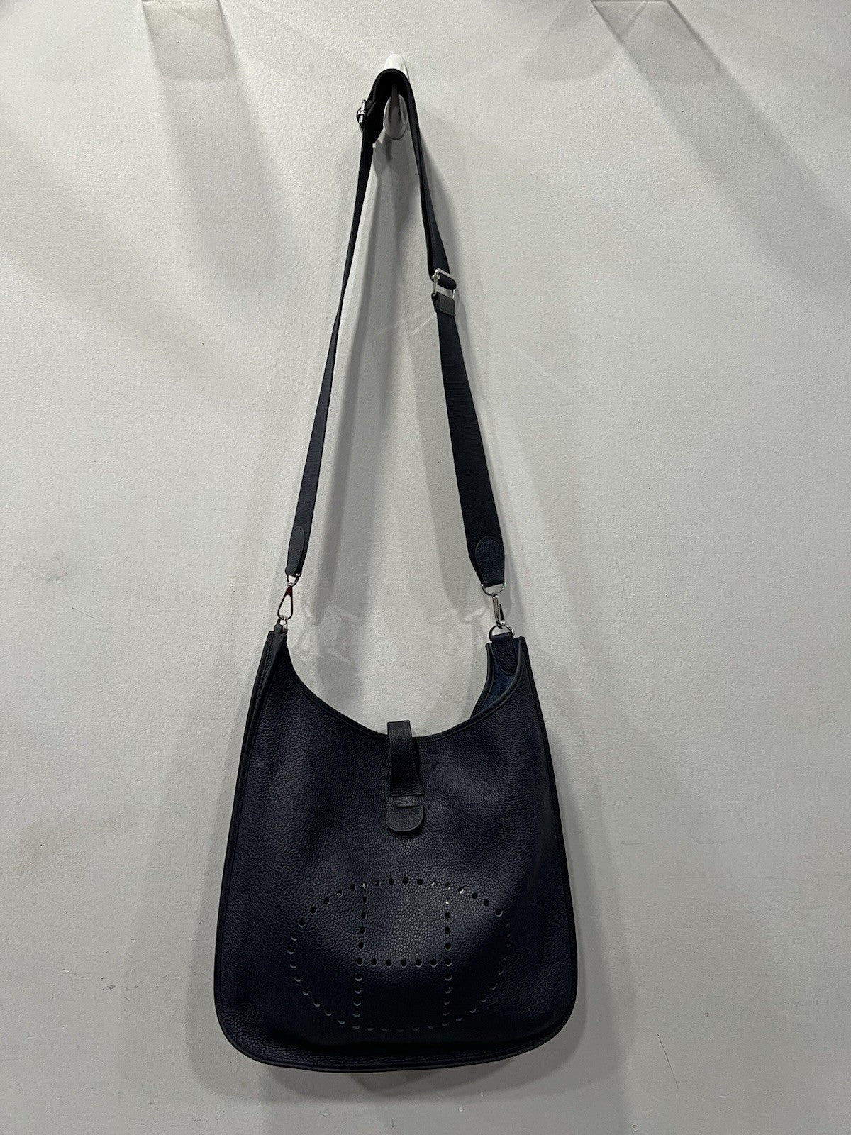 Hermes Evelyn III 40 TGM Togo Leather Dark  Blue With Authenticity Retail $4800