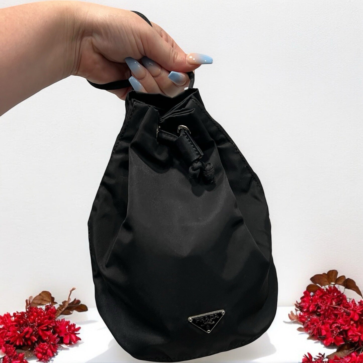 Prada Vintage Vela Wristlet Pouch With Certificate Of Authenticity