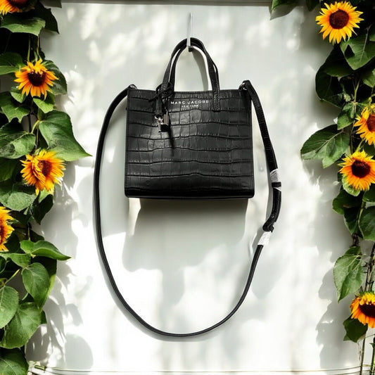 Marc Jacobs Croc Embossed Black Leather Tote NWT Retail $425