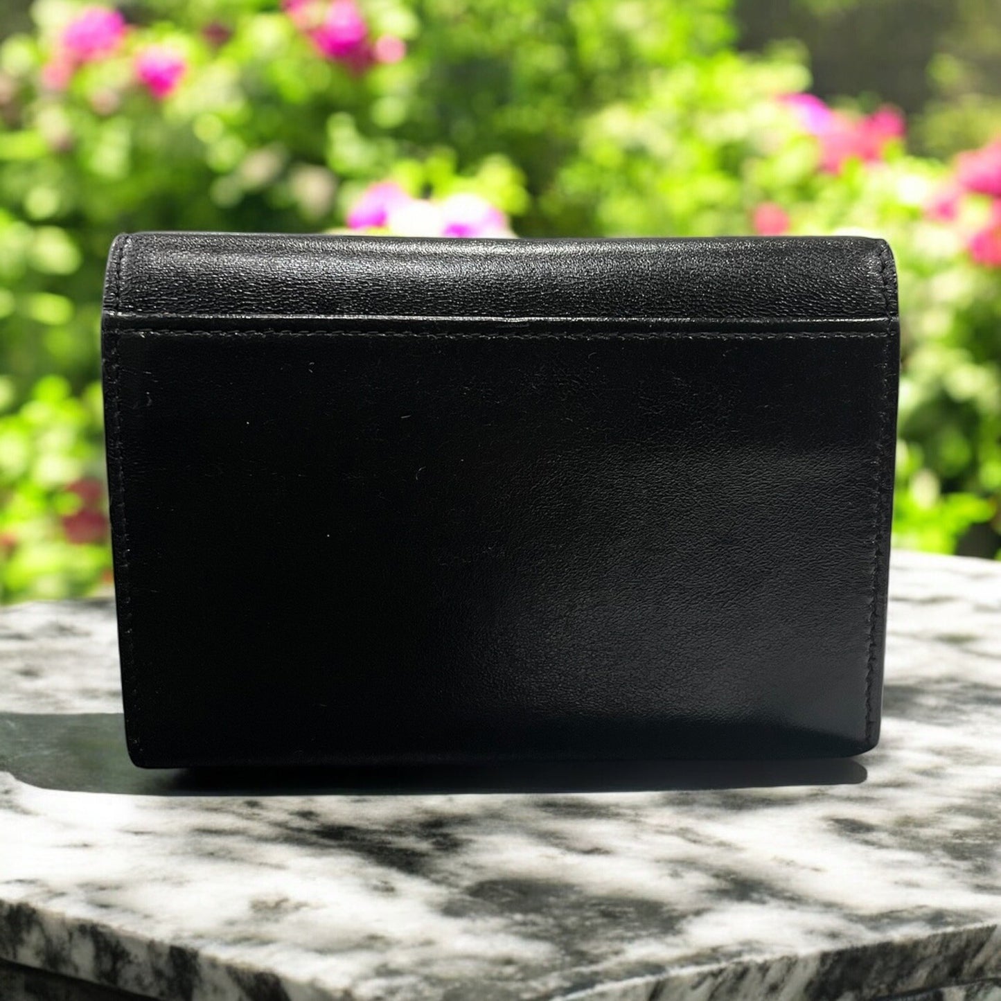 YSL Saint Laurent Cassandre Dual Metal Small Lambskin Flap Wallet