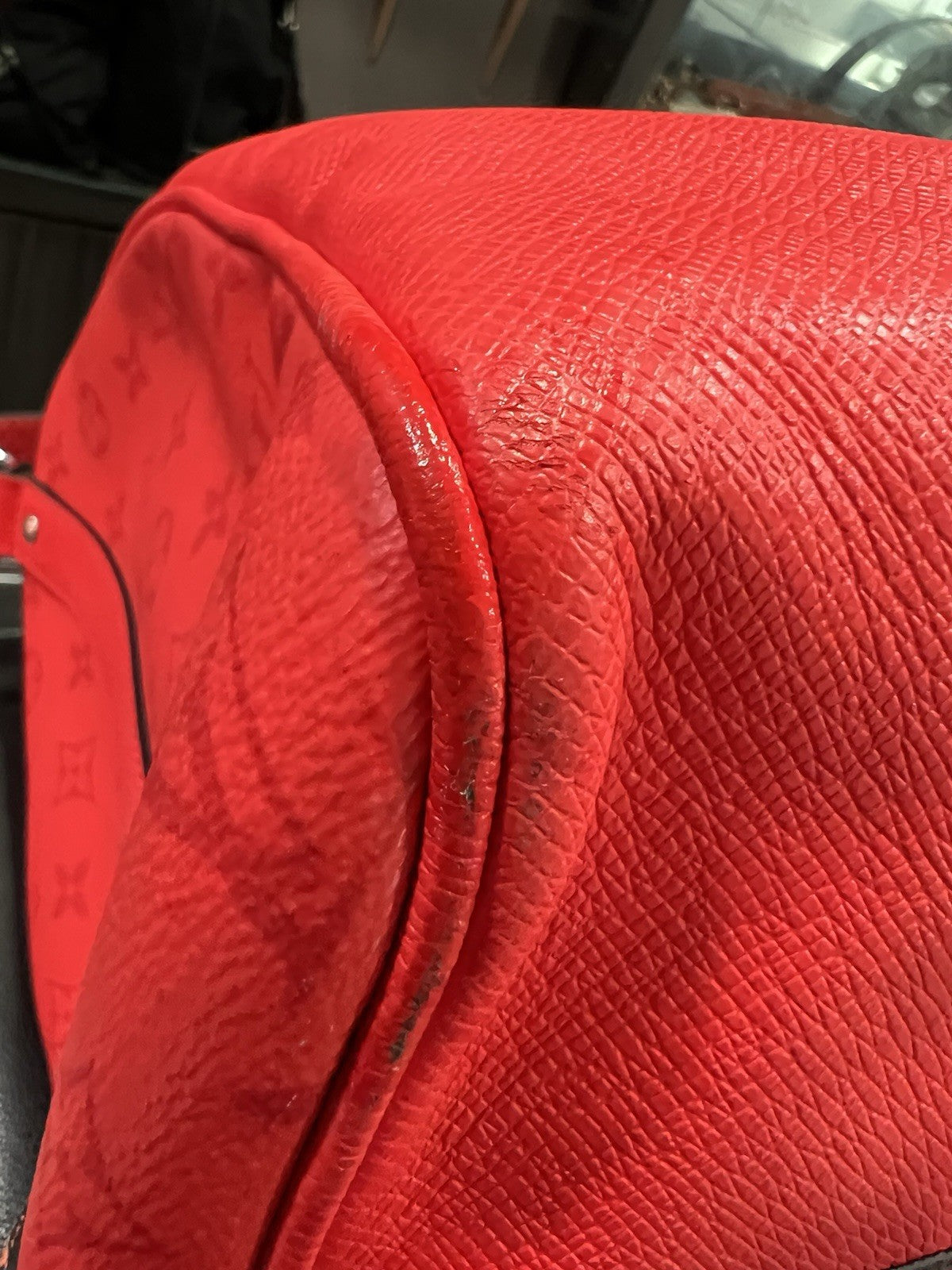 Louis Vuitton Fire Red Taigarama Bandouliere Keepall 50