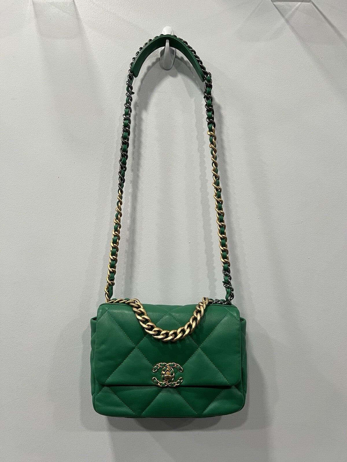 Chanel Medium 19 Flap Bag Green W/Authenticity