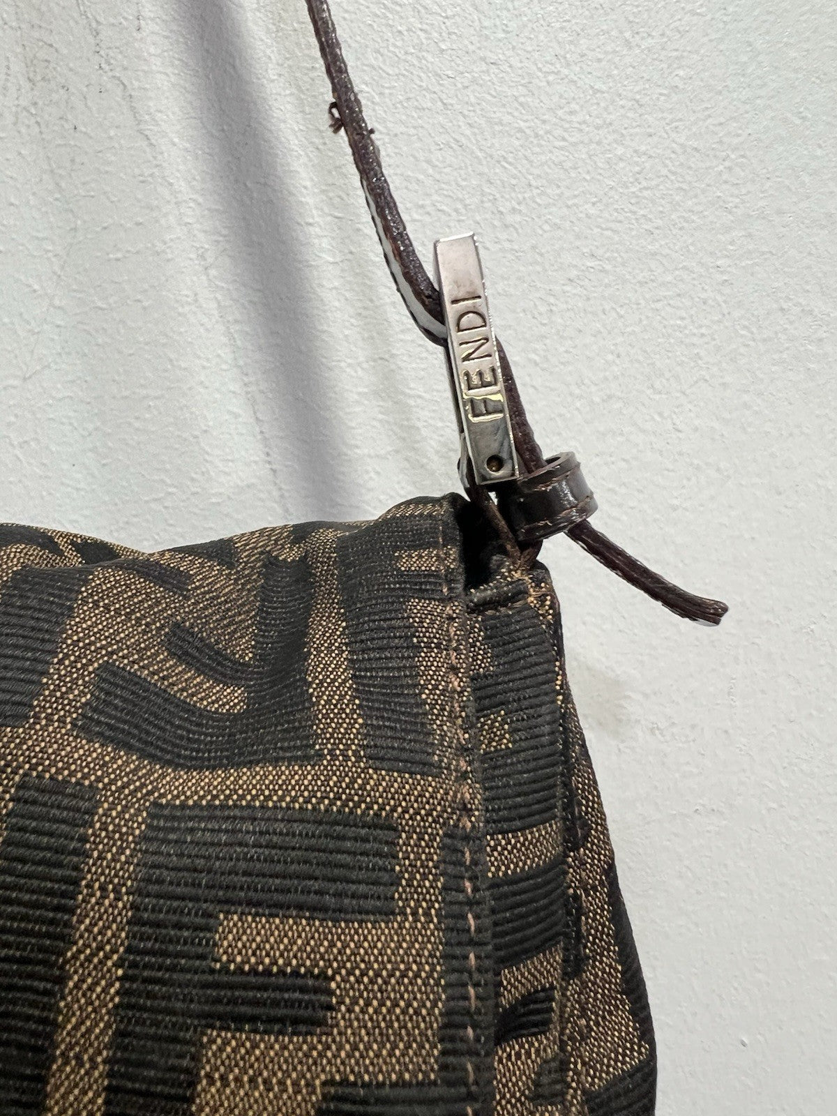 Fendi Zucca FF Mama Baguette Shoulder Bag With Authenticity