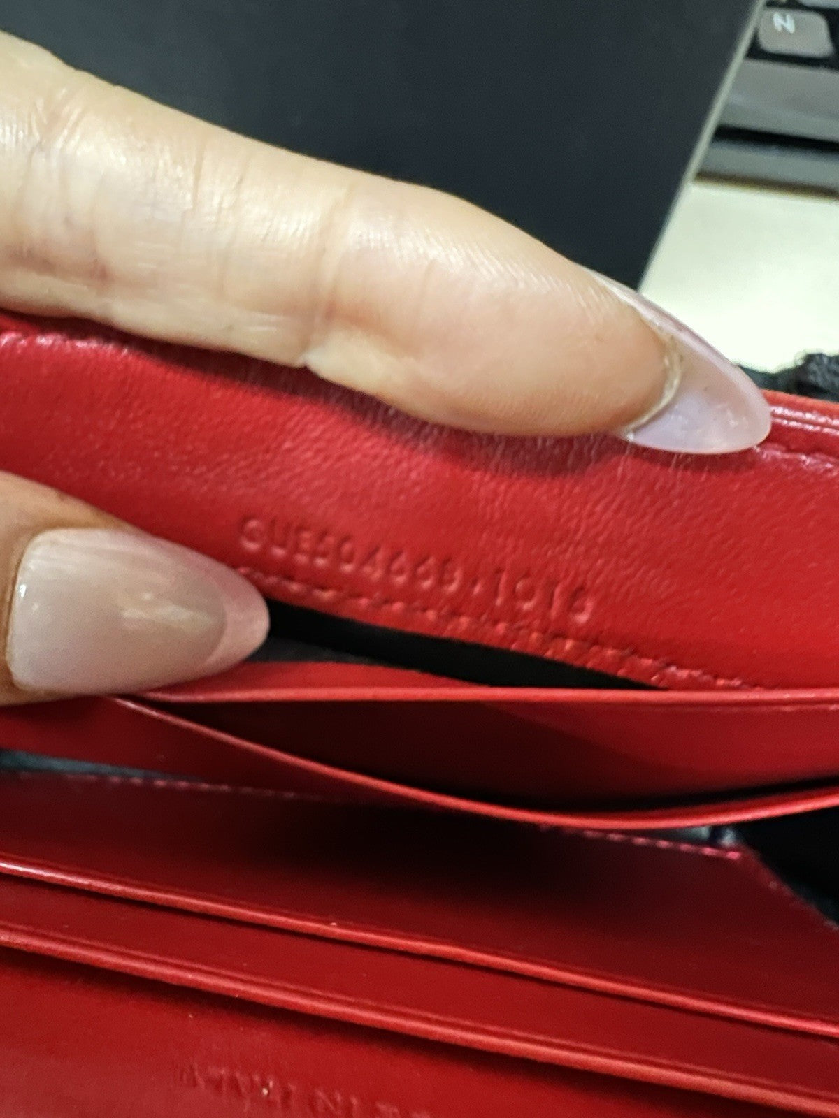 YSL Saint Laurent Leather Red Compact Wallet Card Case Box Duster & Tags