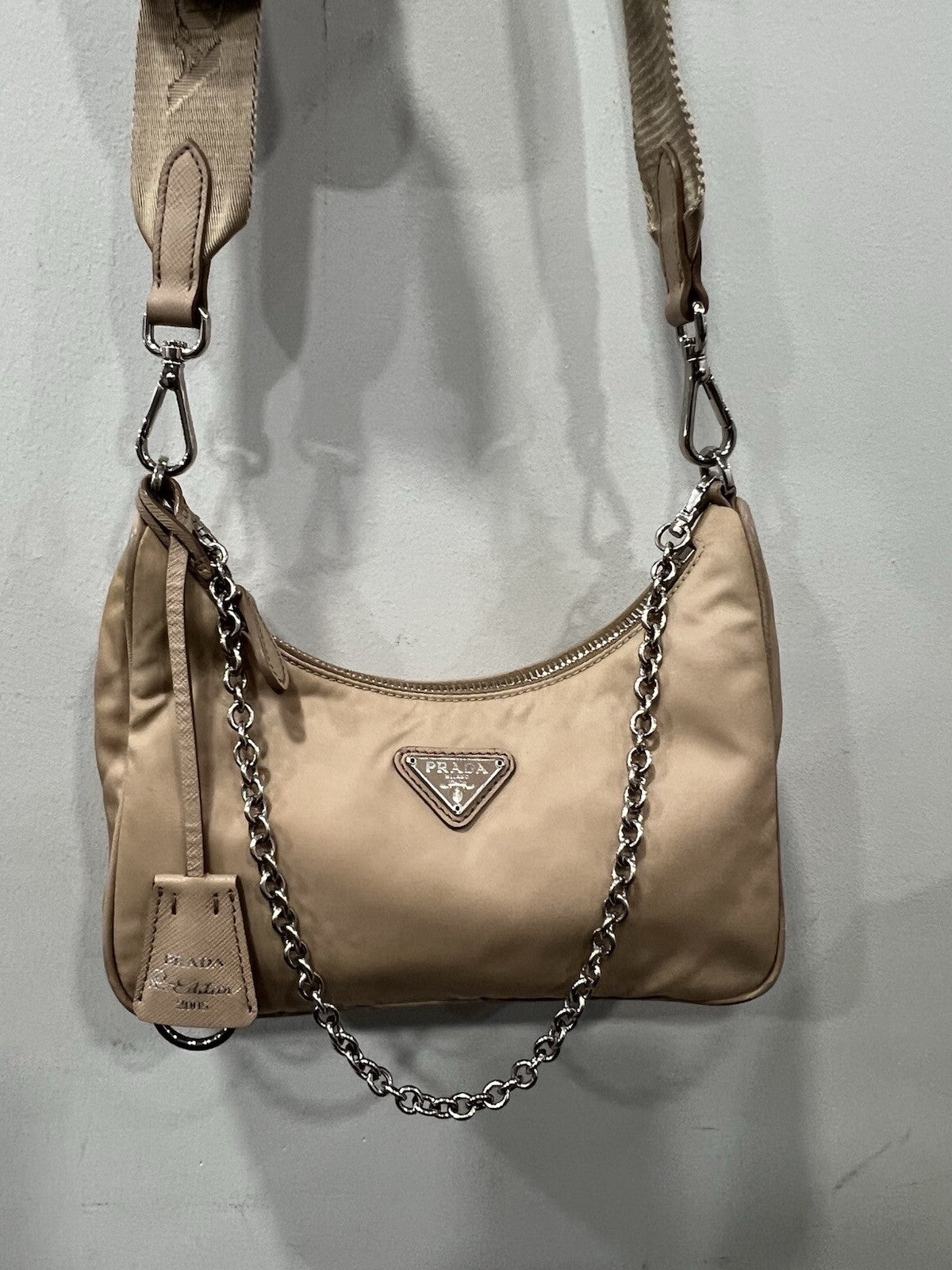 Prada Nylon Beige Re-Edition Re-Nylon Crossbody