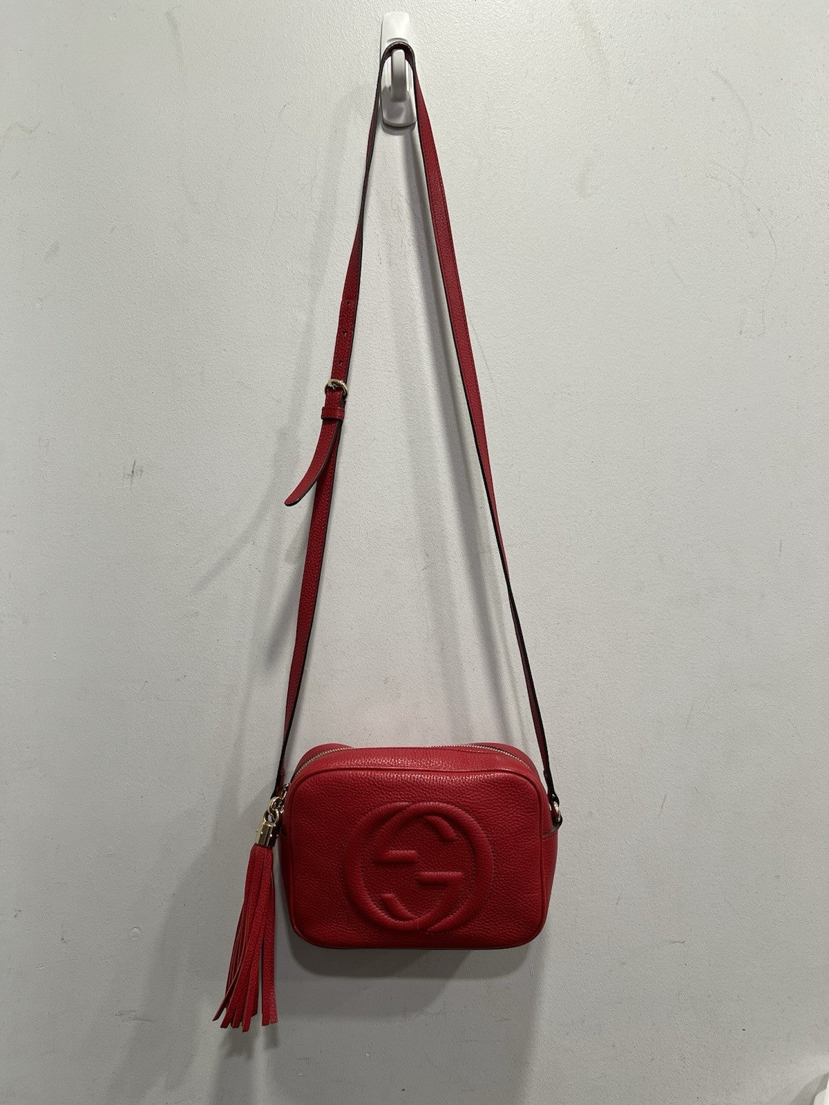 Gucci Red Soho Crossbody Bag With Box Duster & Authenticity