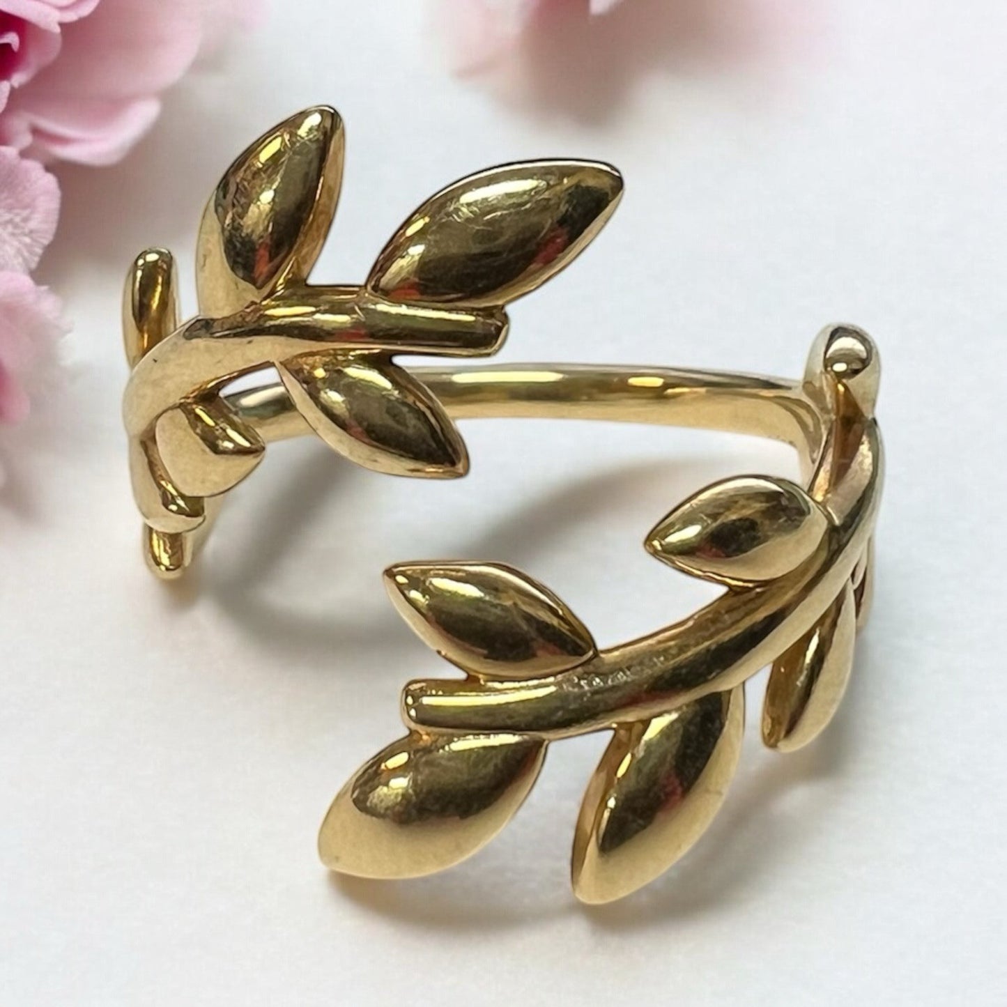 Tiffany & Co. Paloma Picasso 18k Gold Olive Leaf Bypass Ring Sz 6 Retail $1900