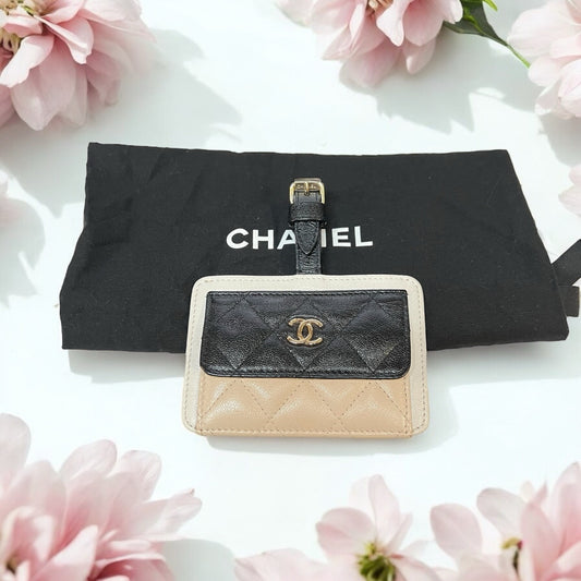 Chanel Tri-Color Luggage Tag With Duster