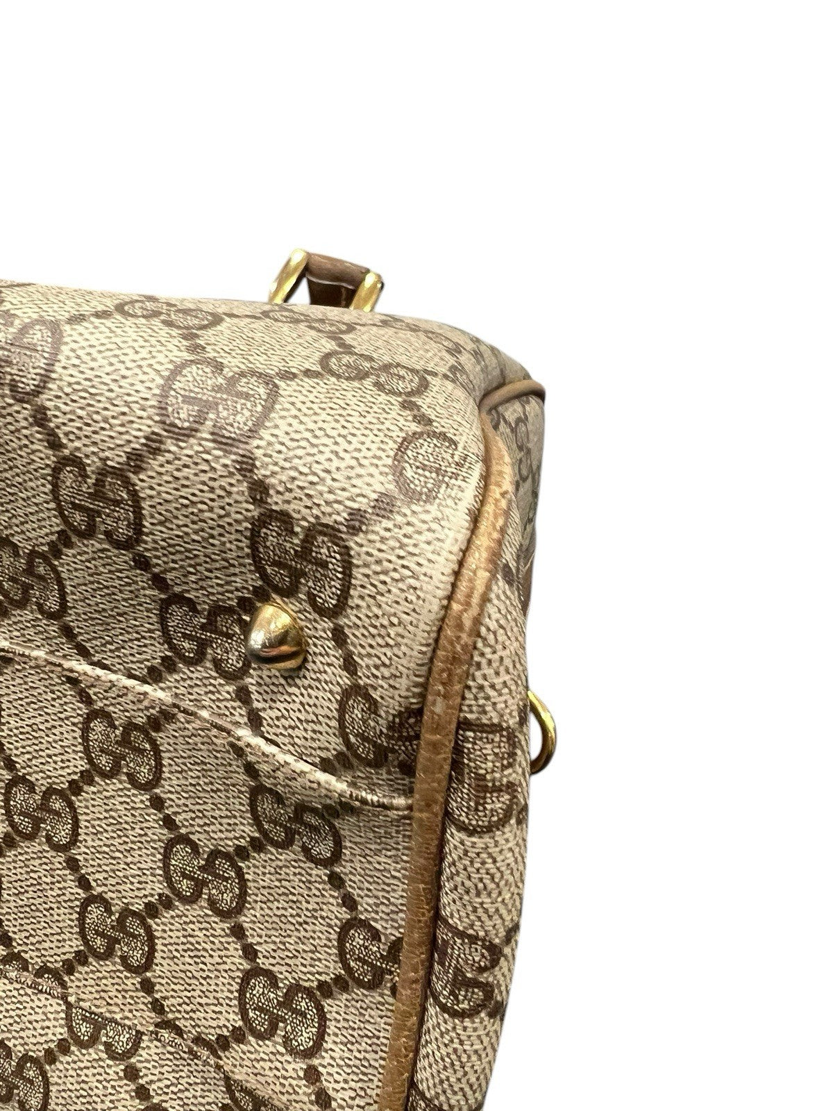 Gucci Vintage GG Supreme Dr Bag With Gold Plated Hardware