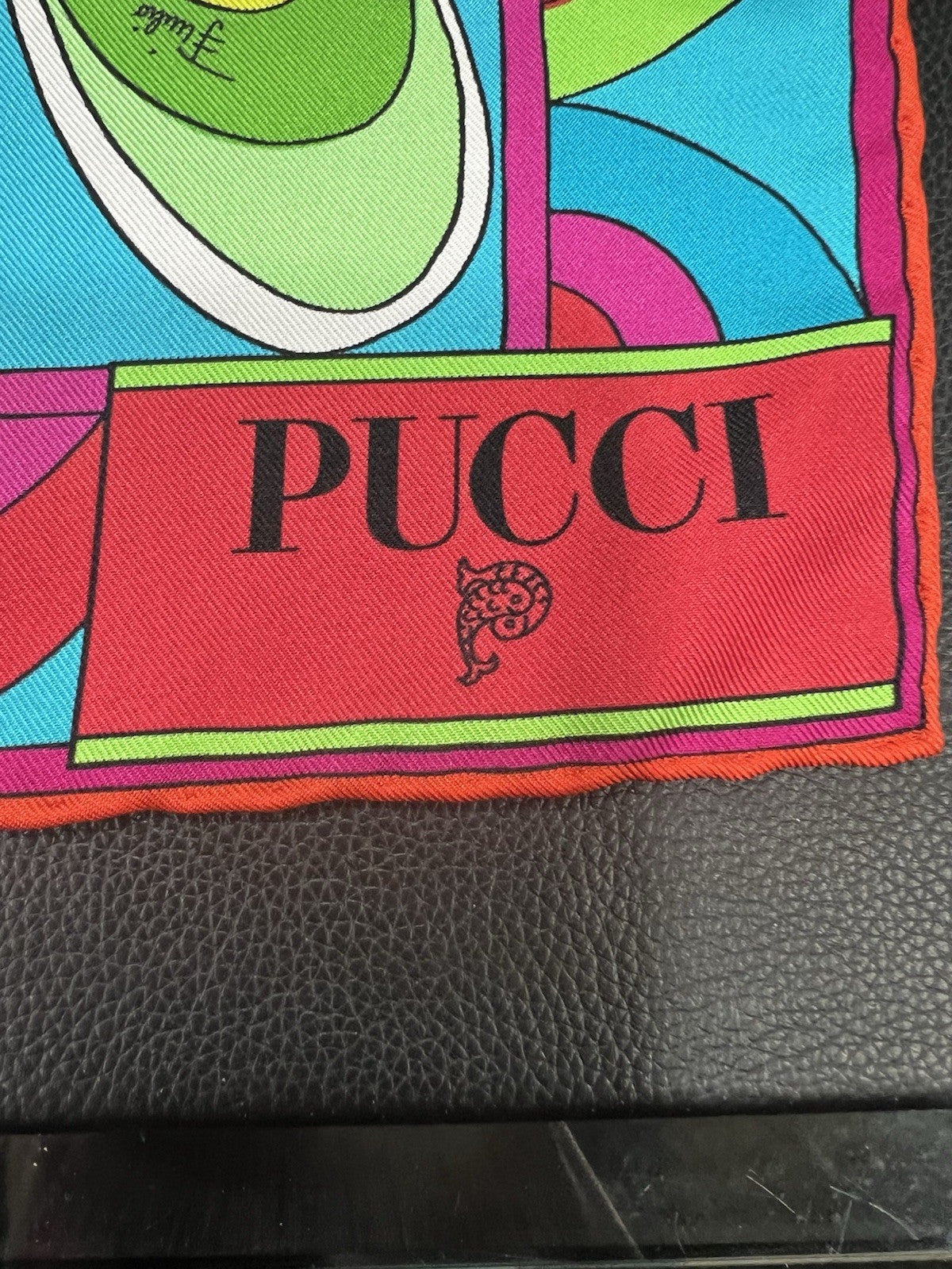 Emilio Pucci Silk Blue Onde Scarf 50cm