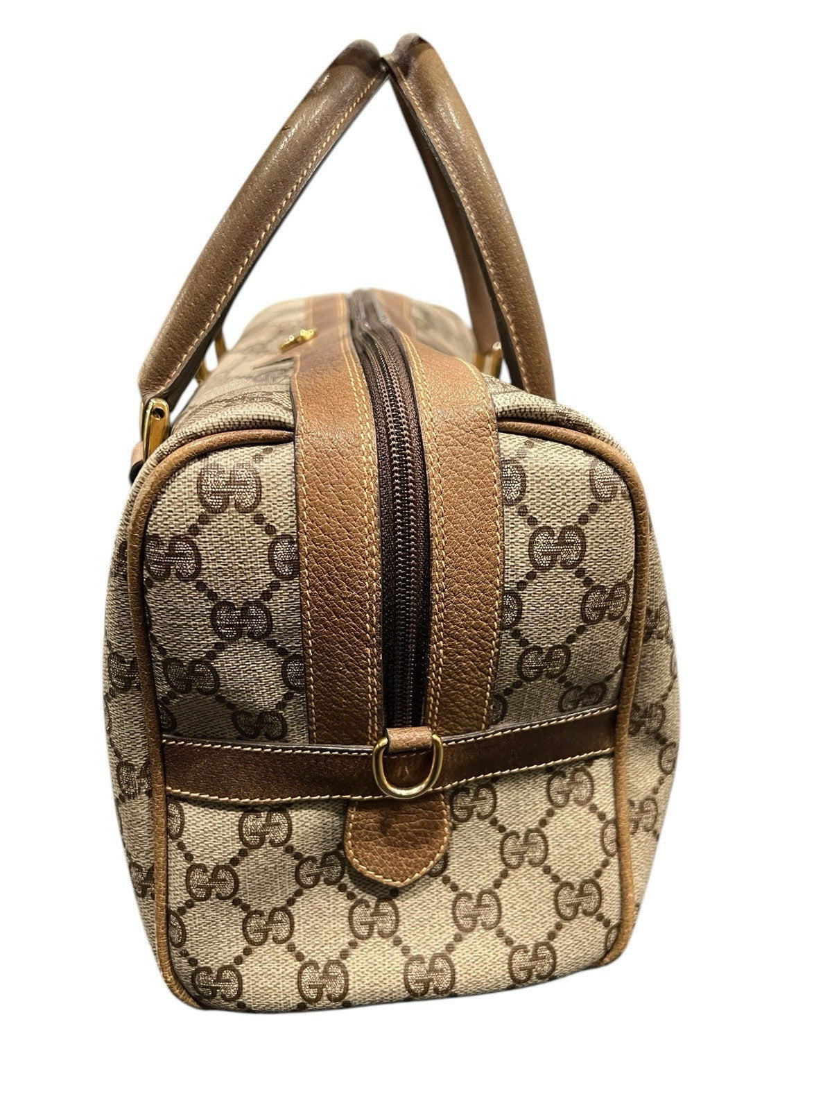 Gucci Vintage GG Supreme Dr Bag With Gold Plated Hardware