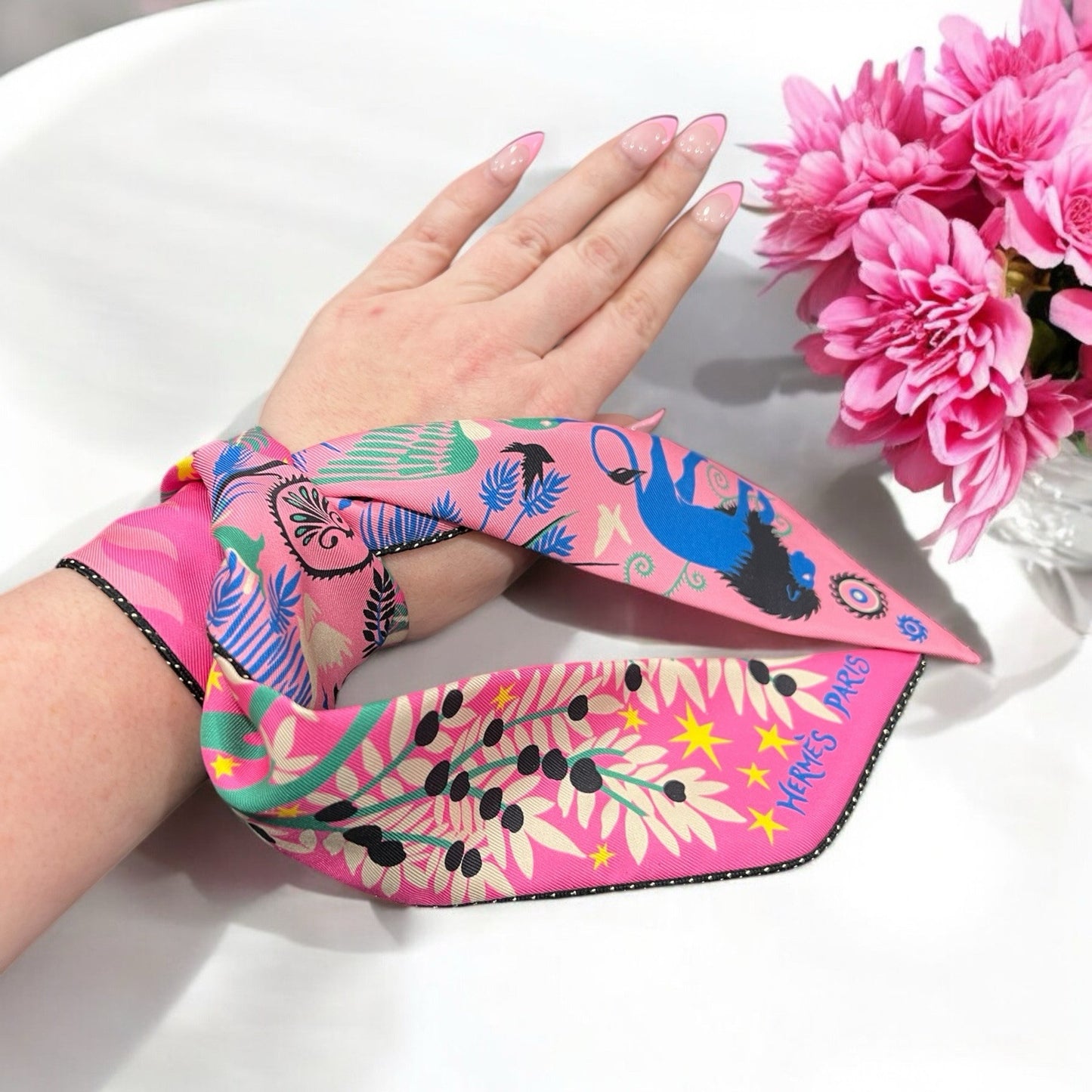 Hermes Paris Charme d'Orphee Twilly Scarf AUTHENTIC