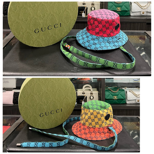 Gucci Reversible Multicolor Bucket Hat Size M WIth Box Retail $650
