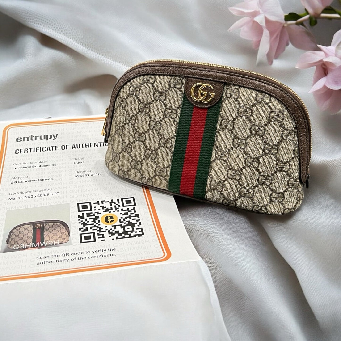 Gucci GG Supreme Ophidia Large Cosmetic Case