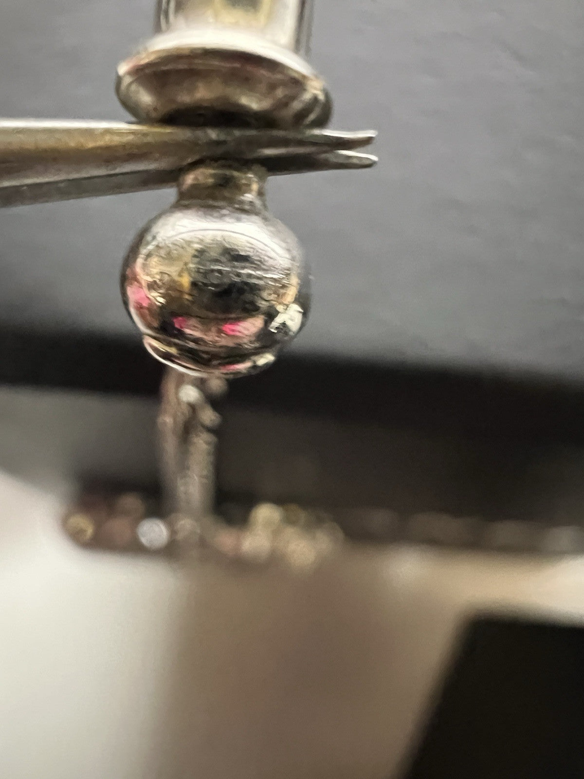 Chanel Silver Toned Crystal Drop Baguette Logo Earrings AUTHENTIC